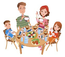 心に強く訴える家族 食事 イラスト イラスト画像