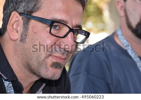 Marseille, France - October 06, 2016 : Belgian cartoonist Philippe Decressac at the 5th edition of the International festival of press and political cartoons at l'Estaque.