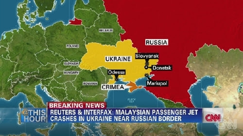 Bản đồ khu vực miền đông Ukraine. Đồ họa: CNN.