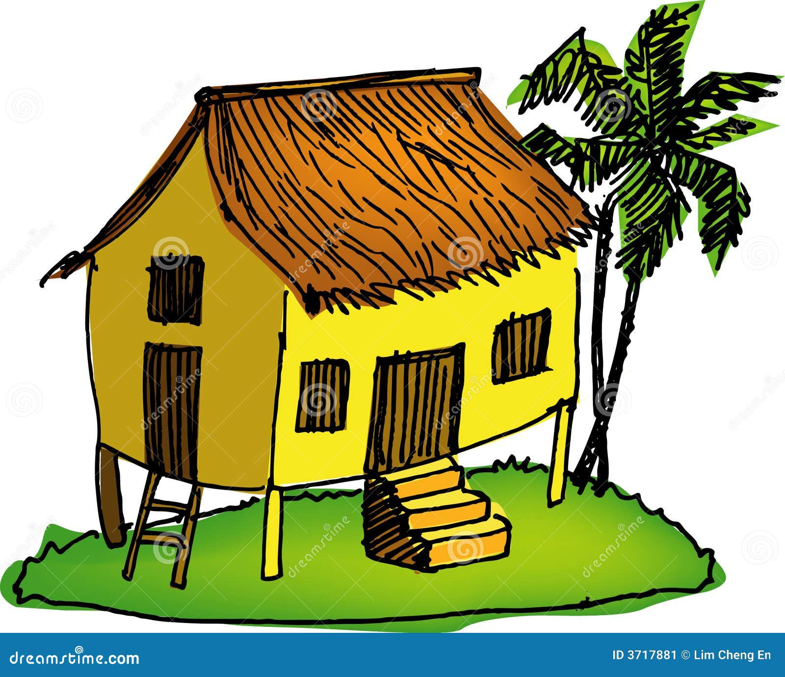Lukisan Rumah Kampung Kartun | Cikimm.com