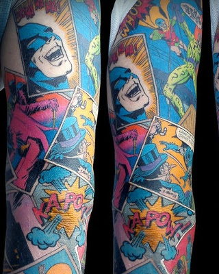 New little sticky ones for my sweet clients 🖤 p. Impressively Cool Batman Comic Tattoo Sleeve Geektyrant
