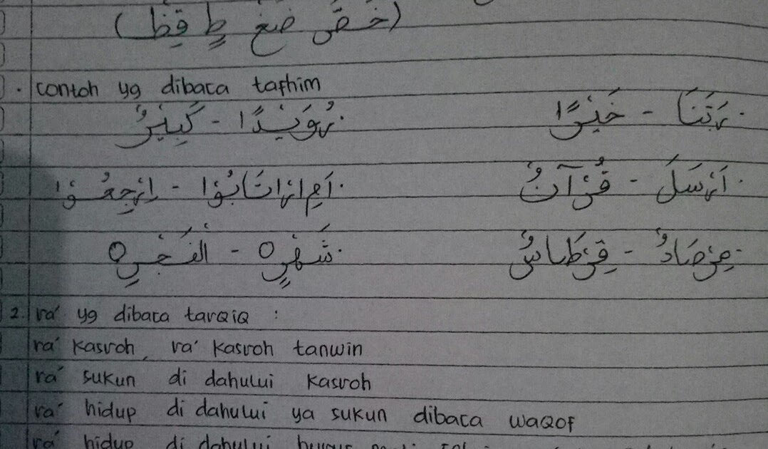 Contoh Bacaan Tafkhim Dan Tarqiq Belajar Sekolah