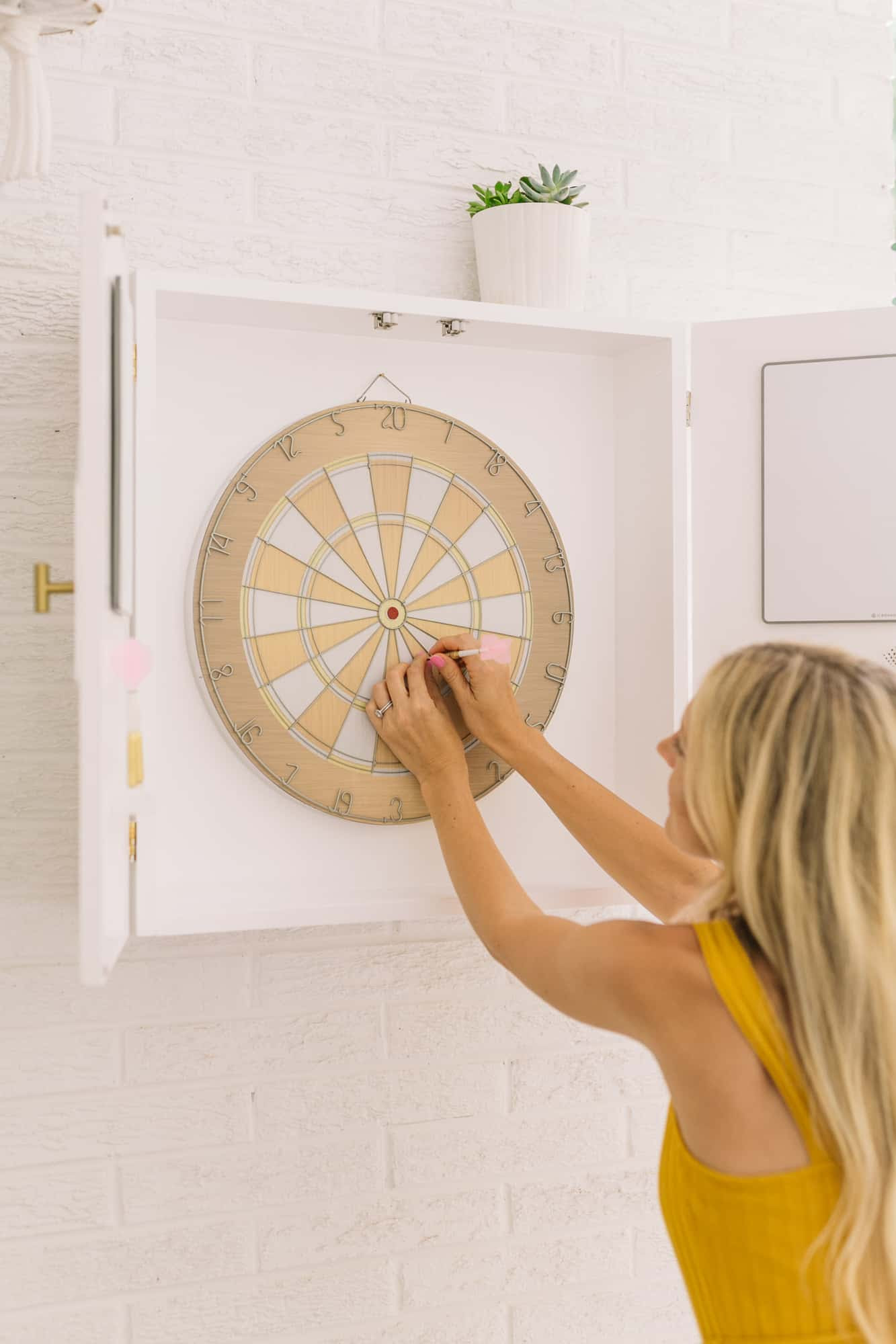 Buy dart boards and get the best deals at the lowest prices on ebay! Modern Dartboard Cabinet Diy A Beautiful Mess