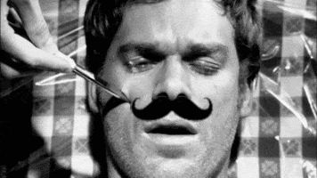 blood dexter mustache dexter morgan debra morgan GIF
