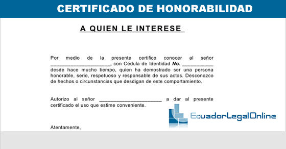 Certificado De Honorabilidad Para Que Sirve - Recipes Web u