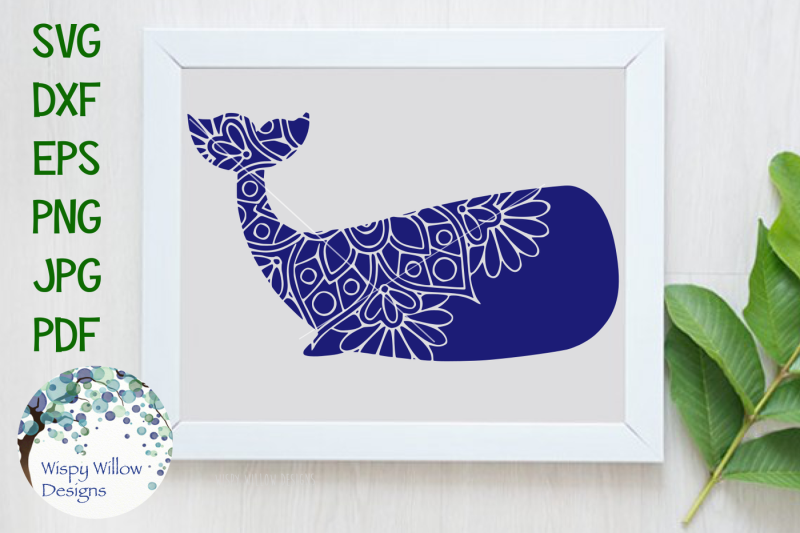 Download Free Floral Whale Mandala SVG/DXF/EPS/PNG/JPG/PDF Crafter ...