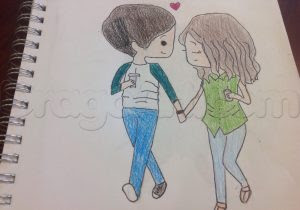 Cute Love Couple Cute Boy And Girl Holding Hands Drawing Jameslemingthon Blog