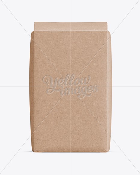 Download Download Kraft Paper Flour Bag Mockup - Front View PSD