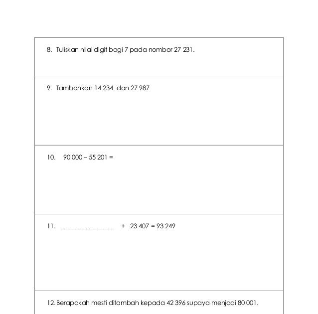 Soalan Ulangkaji Matematik Tahun 6 - Download Oliv