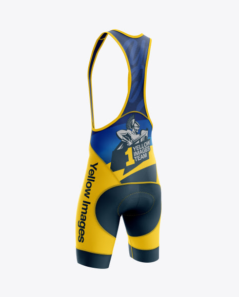 Download Free Men's Cycling Bib Shorts mockup (Back Half Side View ...