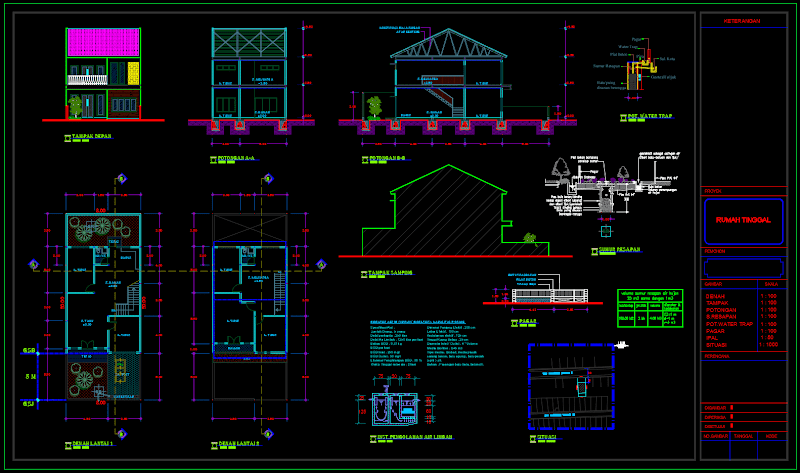 19+ Download Denah Rumah Minimalis 2 Lantai Autocad