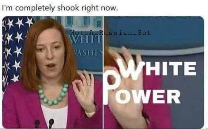 Jen Psaki doing white Power salute.