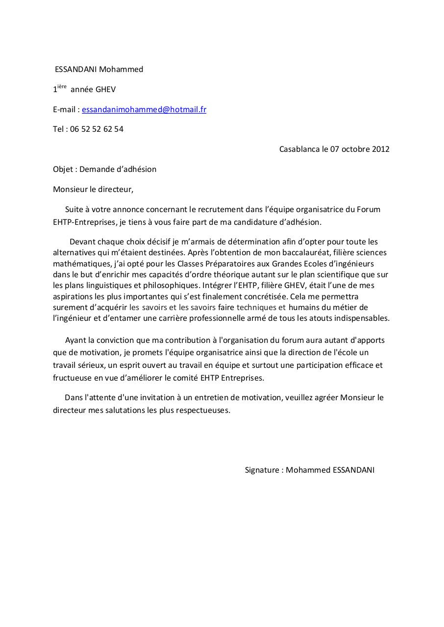 Nos conseils pour faire une bonne lettre de motivation. Lettre De Motivation Candidature Esprit D Equipe Lettre De Motivation Pour Un Poste De Chef D Equipe Par Ailleurs Je Suis Habitue Au Travail En Equipe Alease Harvard