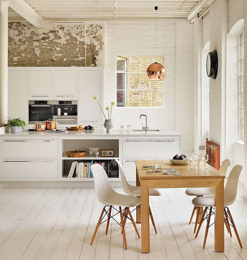 Desain Ruang Keluarga Yang Menyatu Dengan Dapur Wallpaper Dinding