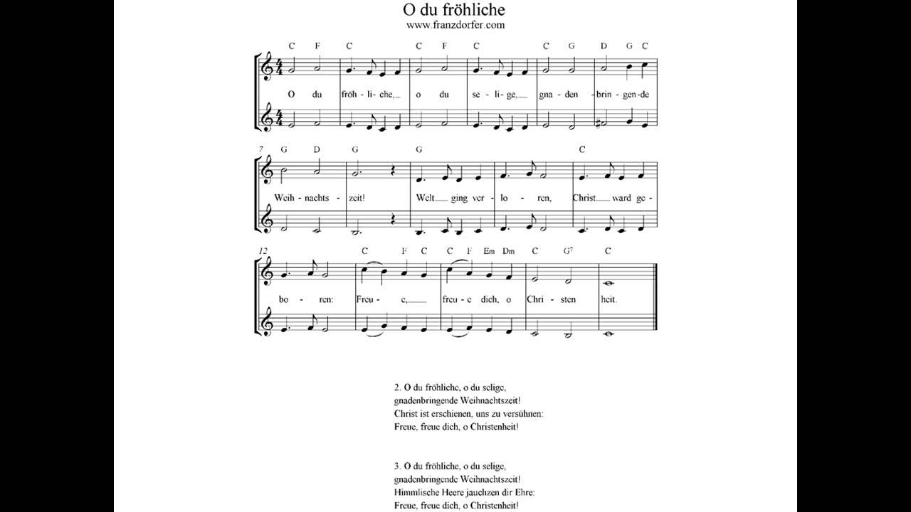 Klaviernoten O Du Fröhliche Kostenlos : O du fröhliche, o ...