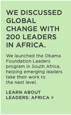 We discussed global change with 200 leaders in Africa.