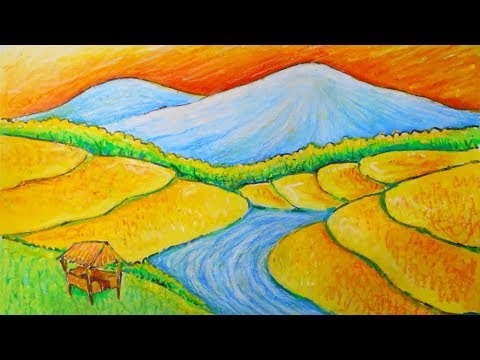 Sketsa Menggunakan Oil Pastel Cara Mudah Melukis Pemandangan Dengan Menggunakan Oil Gambar Pemandangan Menggunakan Giotto Oil Pastel Youtube Annalisaa Noisy