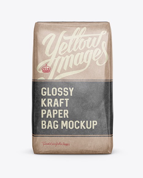 Download Glossy Kraft Paper Bag Mockup - Front View Packaging Mockups