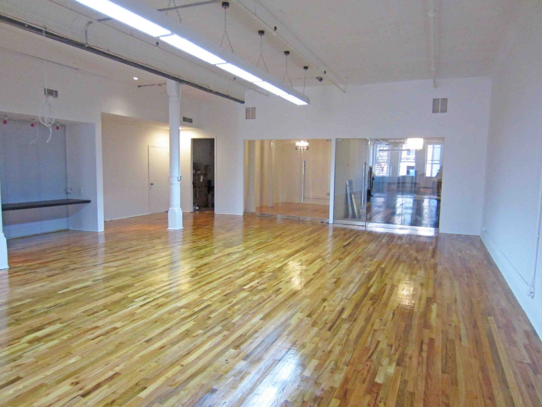 Vintage hang chrome electric ceiling lamps. Greenwich Office Loft Very High Ceiling New York Ny