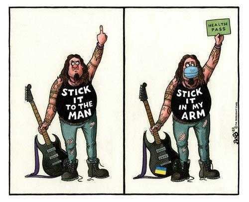 Cartoon depicting hippie.