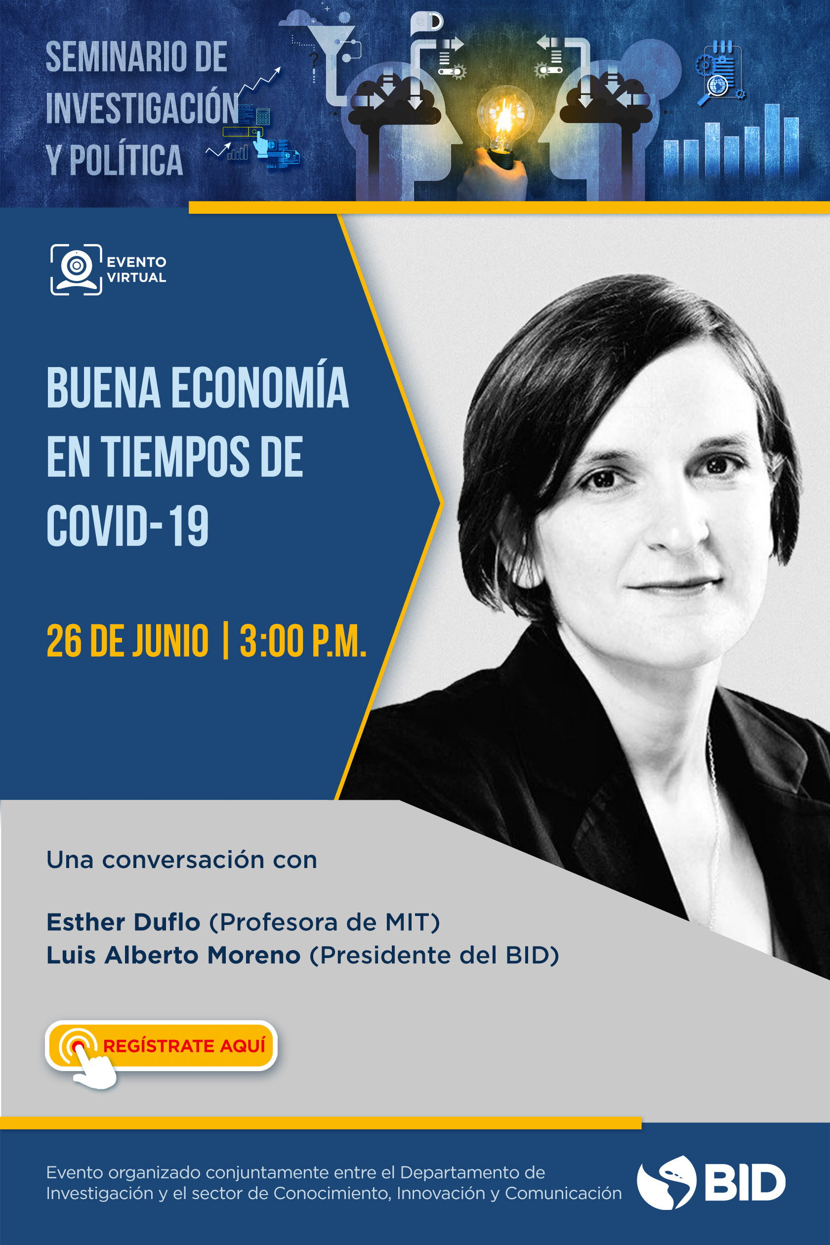 Seminario de Investigación y Política con Esther Duflo: Buena economía en tiempos de Covid-19
