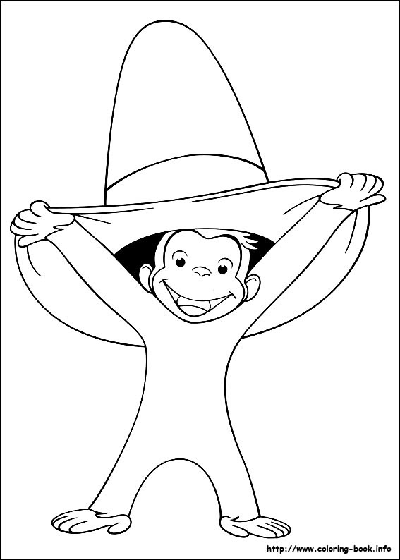 Curious george hang on the rope. Curious George Coloring Pages On Coloring Book Info