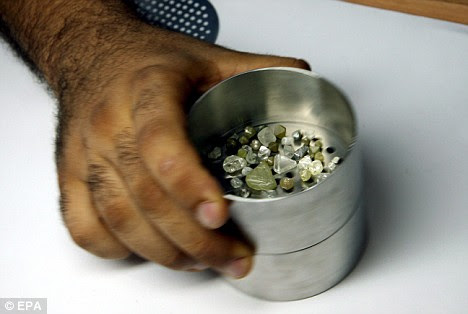 Diamonds from Koidu town in eastern Sierra Leone, which sparked horrifying civil war that would later inspire the film Blood Diamond