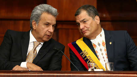 Lenín Moreno y Rafael Correa en Quito, Ecuador, el 24 de mayo de 2017.