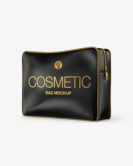 Download Metallic Cosmetic Bag Mockup - Textured Cosmetic Bag ...