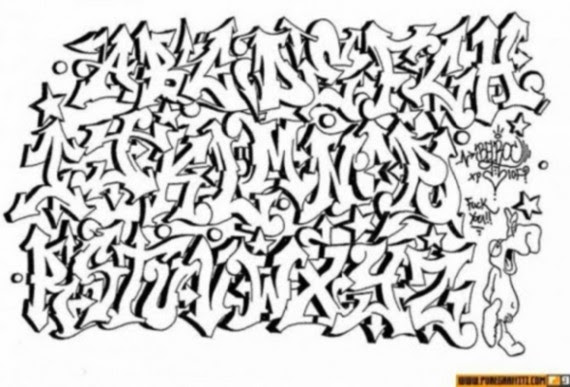 Apakah anda sedang mencari desain dengan menyertakan font graffiti? Easy Wildstyle Graffiti Alphabet Clip Art Library