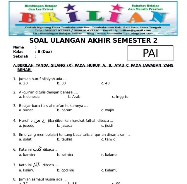 Soal Bahasa Indonesia Kelas 10 Semester 2 K 13  Kumpulan Soal