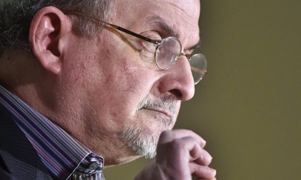  Salman Rushdie speaks at the University of Vermont. Photograph: Glenn Russell/AP