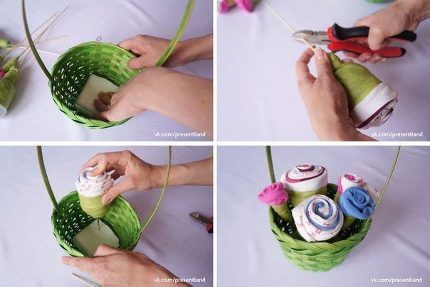 How to DIY  Baby Clothes Flower Bouquet 5