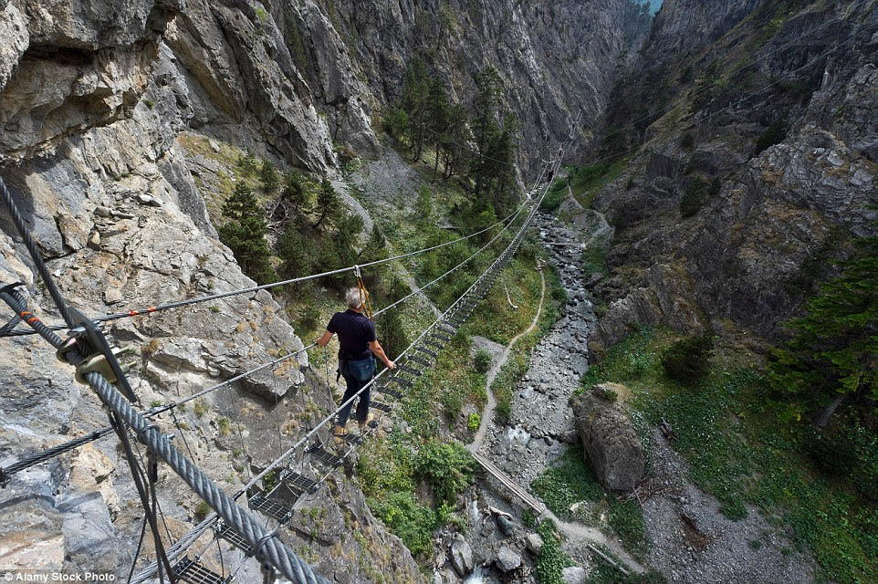 If you want to experience the rocky St. Gervasio gorges in Piedmont, Italy, one way is to go through it - via the tiny Tibetan bridge