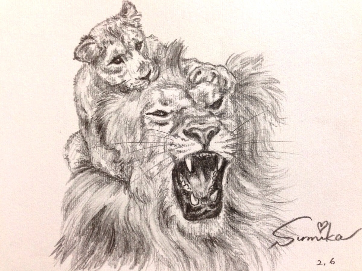 すべての動物の画像 上ライオン 絵 リアル
