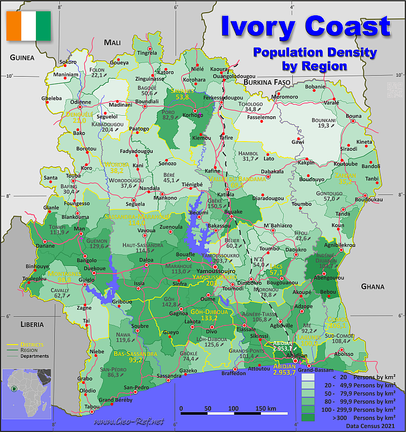 Abidjan a world bank programme to help medical clinics in ivory coast procure equipment from general electric and. Ivory Coast Country Data Links And Map By Administrative Structure