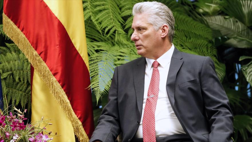 El presidente cubano, Miguel Díaz-Canel, en una reunión en el Palacio de la Revolución en La Habana (capital), 12 de noviembre de 2019. (Foto: AFP)
