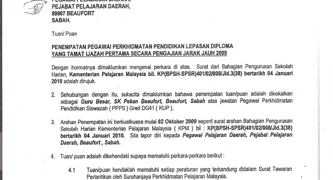 Contoh Surat Rasmi Permohonan Kenaikan Pangkat - Kosong Kerji