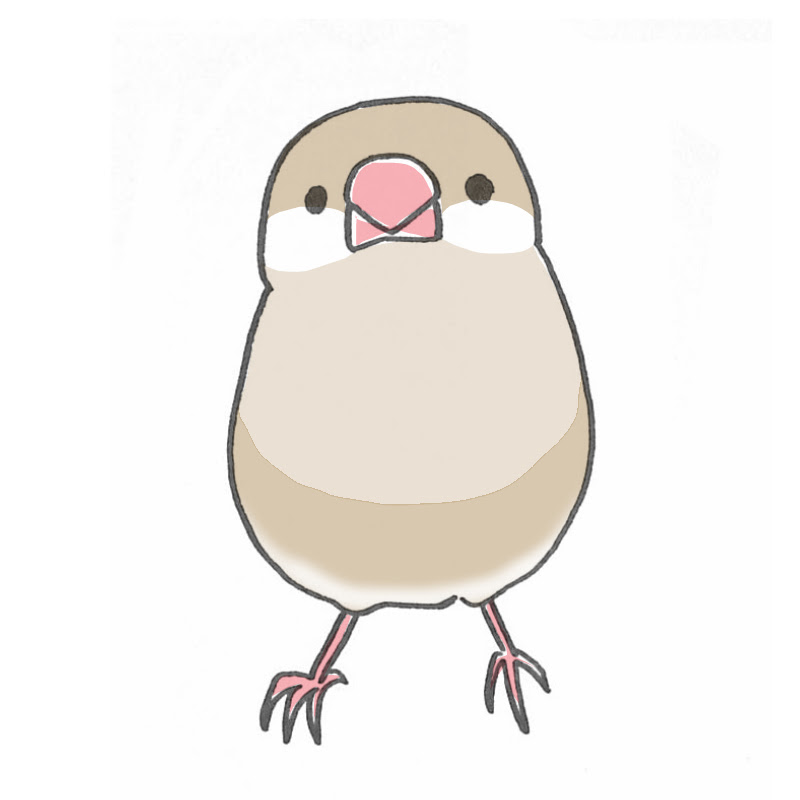 ラブリー可愛い 文鳥 イラスト かわいい スーパーイラストコレクション