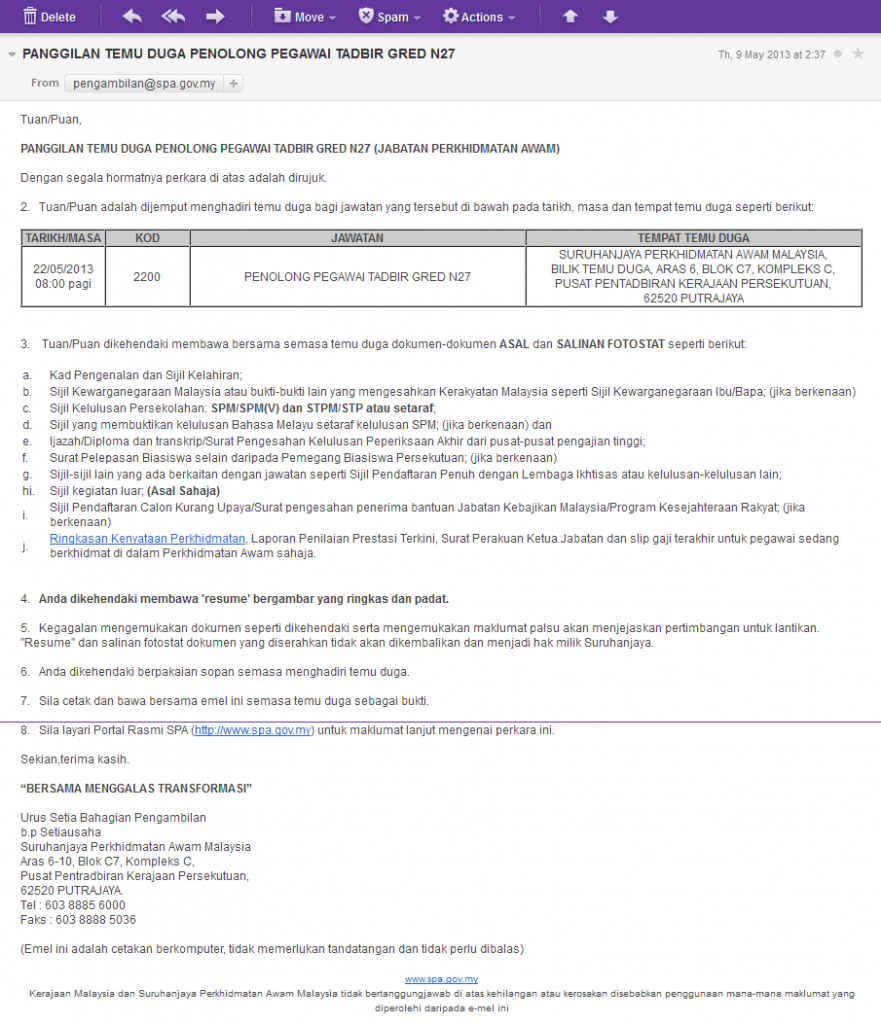 Contoh Resume Temuduga Kerajaan