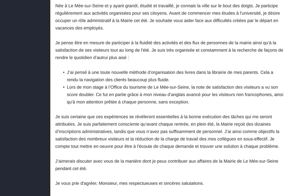 Lettre De Motivation Emploi Saisonnier Kiabi