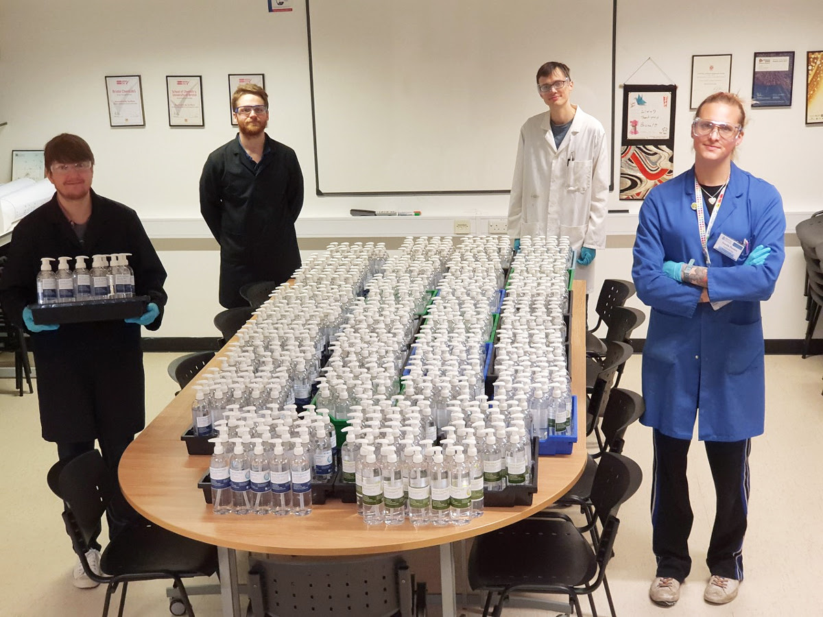 The hand sanitizer production line has hand sanitizer mixer, mixing preparation pot, working platform, control panels and essential pipes, valves and filters. The City Of Bristol Needed Hand Sanitizer How One University Stepped Up