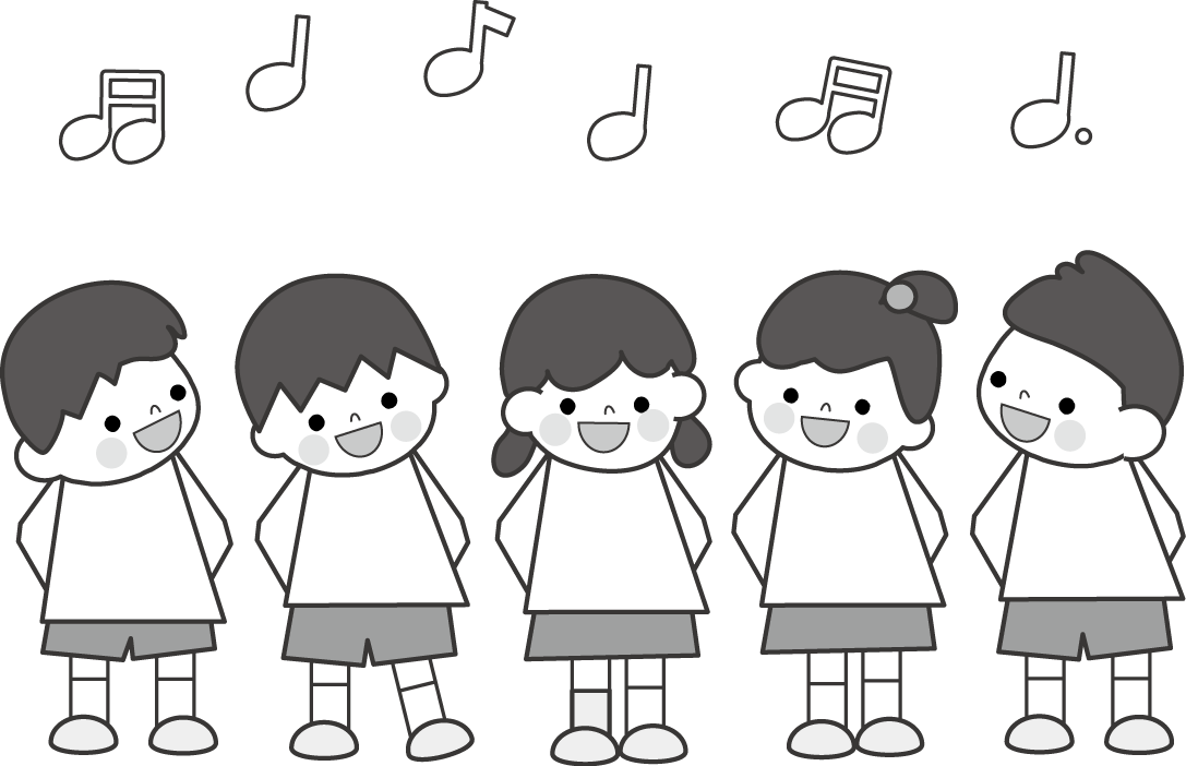 子供向けぬりえ ぜいたく歌 イラスト 無料 白黒