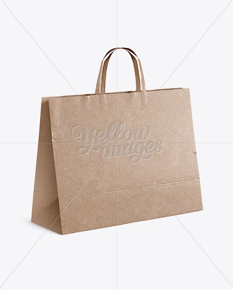 Download Download Kraft Paper Shopping Bag Mockup - Halfside View PSD
