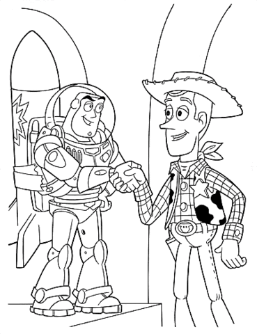 Maybe you would like to learn more about one of these? Buzz Lightyear Shakes Hand With Sheriff Woody Coloring Page Free Printable Coloring Pages