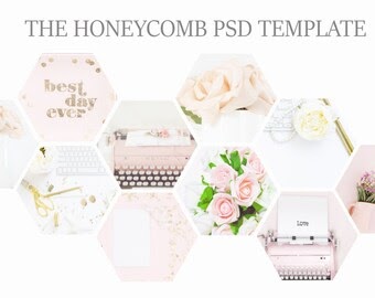 Download Honeycomb PSD template , Hexagon Psd template, Image display, Artwork display, Table of Contents ...