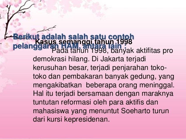 Contoh contoh Hak Asasi Manusia ham Kris Web