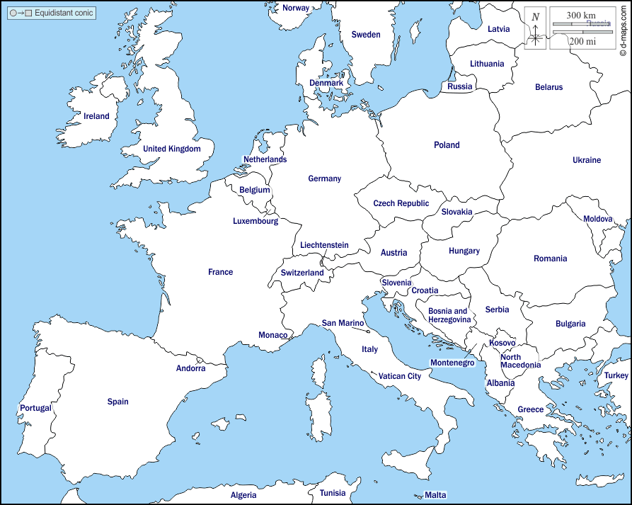 Cartina Europa Da Colorare Con Nomi - Immagini Colorare