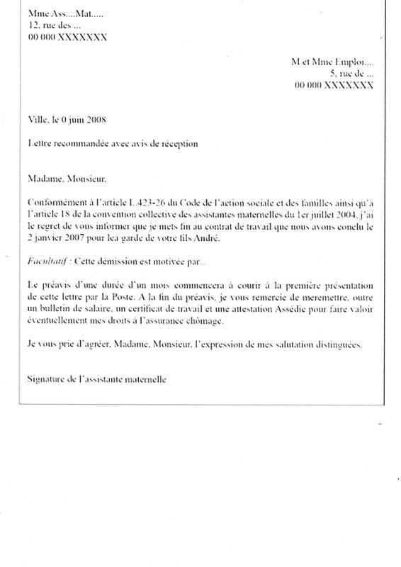 Exemple Lettre Rupture De Contrat Nounou Le Meilleur Exemple