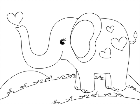 Brushes, cotton balls, or cotton swabs are fun to use. Cute Elephant Coloring Page Free Printable Coloring Pages